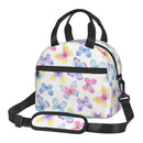 Axyaa Colorful Butterflies Insulated Lunch Bag with Shoulder Strap