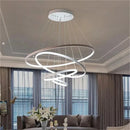 Axyaa Aluminum Black Chandelier Modern LED Pendant Light for Dining & Living Room