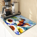 Axyaa Non-Slip Absorbent Drainer Mat for Dishes and Cups
