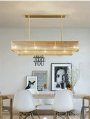 Axyaa Vintage Glass Rod Linear Chandelier - Gold Finish
