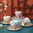 Axyaa Vintage Floral Ceramic Coffee Cup - European Style Breakfast Mug