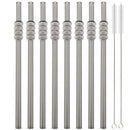 Axyaa High Borosilicate Glass Tomatoes on Sticks Straw Set with Brush