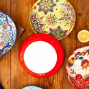 Axyaa Bohemian Ceramic Plate: Creative Western Food Fruit Plate, Oven Microwave Safe