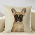 Axyaa Nordic Dog Decorative Cushion Cover 45x45cm, Linen Sofa Pillow Cover