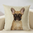 Axyaa Nordic Dog Decorative Cushion Cover 45x45cm, Linen Sofa Pillow Cover