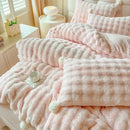 Axyaa Tuscan Faux Fur Plush Bedding Set - Queen Size Warm Winter Duvet Cover Set