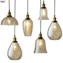 Axyaa Amber Glass Vintage Pendant Lamp with LED Edison Bulb - Industrial Lighting Fixtures