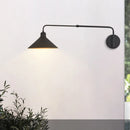 Axyaa Adjustable Black Metal Long Arm Wall Lamp for Bedroom Reading