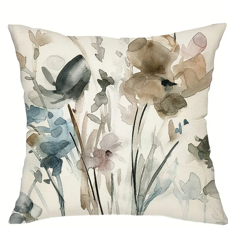 Axyaa Watercolor Floral Pattern Pillowcase 45x45cm
