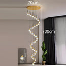 Axyaa Crystal Chandelier Stair Pendant Lamp Living Room Interior Lighting