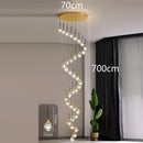 Axyaa Crystal Chandelier Stair Pendant Lamp Living Room Lighting