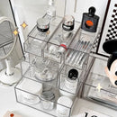 Axyaa Acrylic Makeup Storage Box Set with Drawer & Cotton Swab Organizer