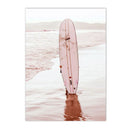 Nordic Beach Surfing Coconut Tree Poster Art Print Modern Home Decor by Axyaa