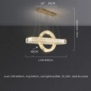 Axyaa Oval Chrome Gold Steel LED Pendant Light with K9 Crystals