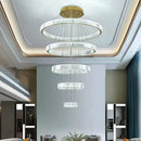 Axyaa Golden Crystal Chandelier for Modern Luxury Living Room and Stairs