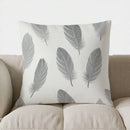 Axyaa Grey Feather Pattern Throw Pillow Cover for Sofa, Bedroom, Car