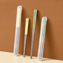 Axyaa Portable Stainless Steel Non Slip Chopsticks Set