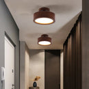 Axyaa Nordic Wooden LED Ceiling Light: Minimalist Round Macaron Design