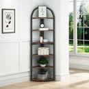 Axyaa Rustic 6-Tier Corner Bookshelf: 71" Tall Plant Stand & Display Rack