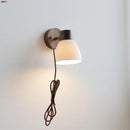 Nordic Modern Rotate LED Wall Light Fixture by Axyaa - White Ceramic Walnut Wood