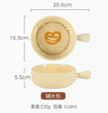 Axyaa Cream Bread Ceramic Handle Deep Plate Family Baking Tray Fruit Salad Tray