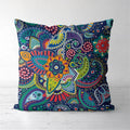 Axyaa Tan Chen Pattern Flower Cushion Cover for Home Decor