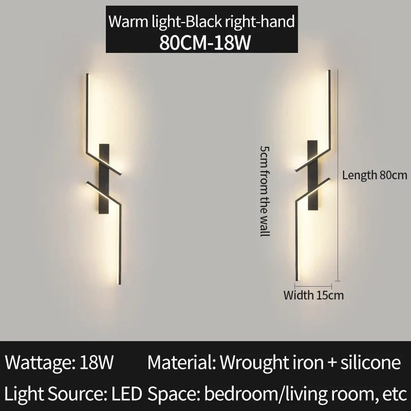 Axyaa Modern LED Wall Sconce Minimalist Bedroom Living Room Wall Lamp