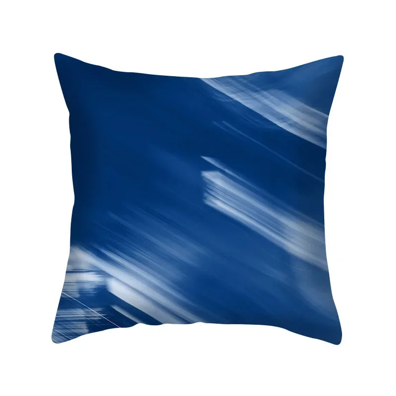 Axyaa Blue Geometry Pillowcase - Decorative Cushion Cover