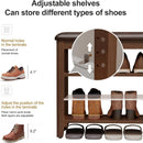 Axyaa Adjustable Height Shoe Bench with Leather Cushion