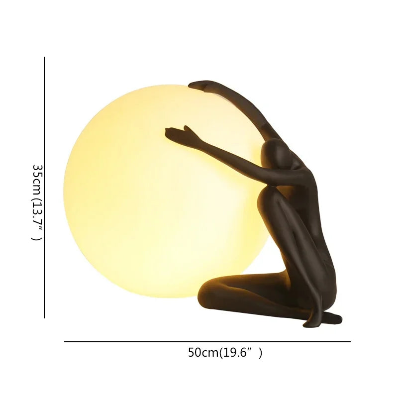 Axyaa Nordic Resin Table Lamp LED Desk Light for Home Living Room