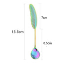 Axyaa Feather Spoons: Stainless Steel TeaSpoons for Coffee, Ice Cream & Desserts