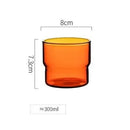 Axyaa 300-380ml Stackable Glass Mug Tumbler Cup in Various Colors for Hot/Cold Beverages