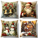 Axyaa Christmas Retro Country Pillowcase Set, Festive Room Decor Pillow Cover
