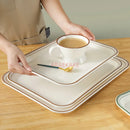 Axyaa Melamine Rectangular Tray Set for Serving Meals, Cakes, and Bread