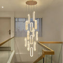 Axyaa Gold Crystal LED Chandelier: Modern Luxury Pendant Light