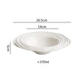 Axyaa Water Ripple Ceramic Soup Plate, Dessert Plate, Pasta Dish - Restaurant Tableware