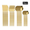 Axyaa Gold Hammered Cutlery Set - Stainless Steel, Dishwasher Safe