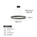 Axyaa Black Glass Ring Chandelier LED Pendant Light for Modern Nordic Home Decor