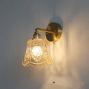 Axyaa Vintage Style Green Glass LED Wall Lights with Pull Chain Switch