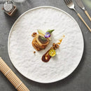 Axyaa Stone Patterned Ceramic Steak Plate Salad Dessert Sushi Serving Molecular Cuisine Tableware