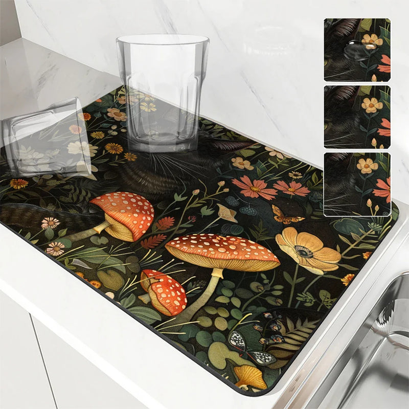 Axyaa Absorbent Drying Mat for Kitchen Plants Flowers Cup Table Decoration