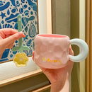 Axyaa Hand-Painted Flower Ceramic Tea Cup - Creative Gift for Her