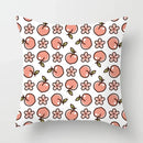Peachy Pink Pattern Cushion Cover 45X45CM for Sofa Decor by Axyaa
