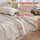 Axyaa Kapok Ruffle Leaf Edge Summer Quilt Set - Double-Layer Yarn, Wrinkle-Free