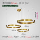 Modern LED Ring Chandelier for Dining and Living Room, Nordic Home Decor by Axyaa