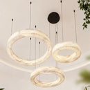 Axyaa Spanish Marble Round Chandelier for Living Dining Loft Bedroom