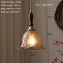Axyaa Vintage Brass Glass Pendant Lights Hanging Lamp for Bar Dining Bedroom