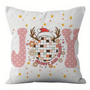 Axyaa Jolly Disco Pillow Covers - Vintage Christmas Pattern for Sofa, Bedroom, Car