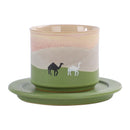 Axyaa Desert Camel Coarse Pottery Coffee Cup and Saucer Set