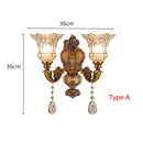 Axyaa Retro Crystal Glass Double Head Wall Light for Living Room and Bedroom